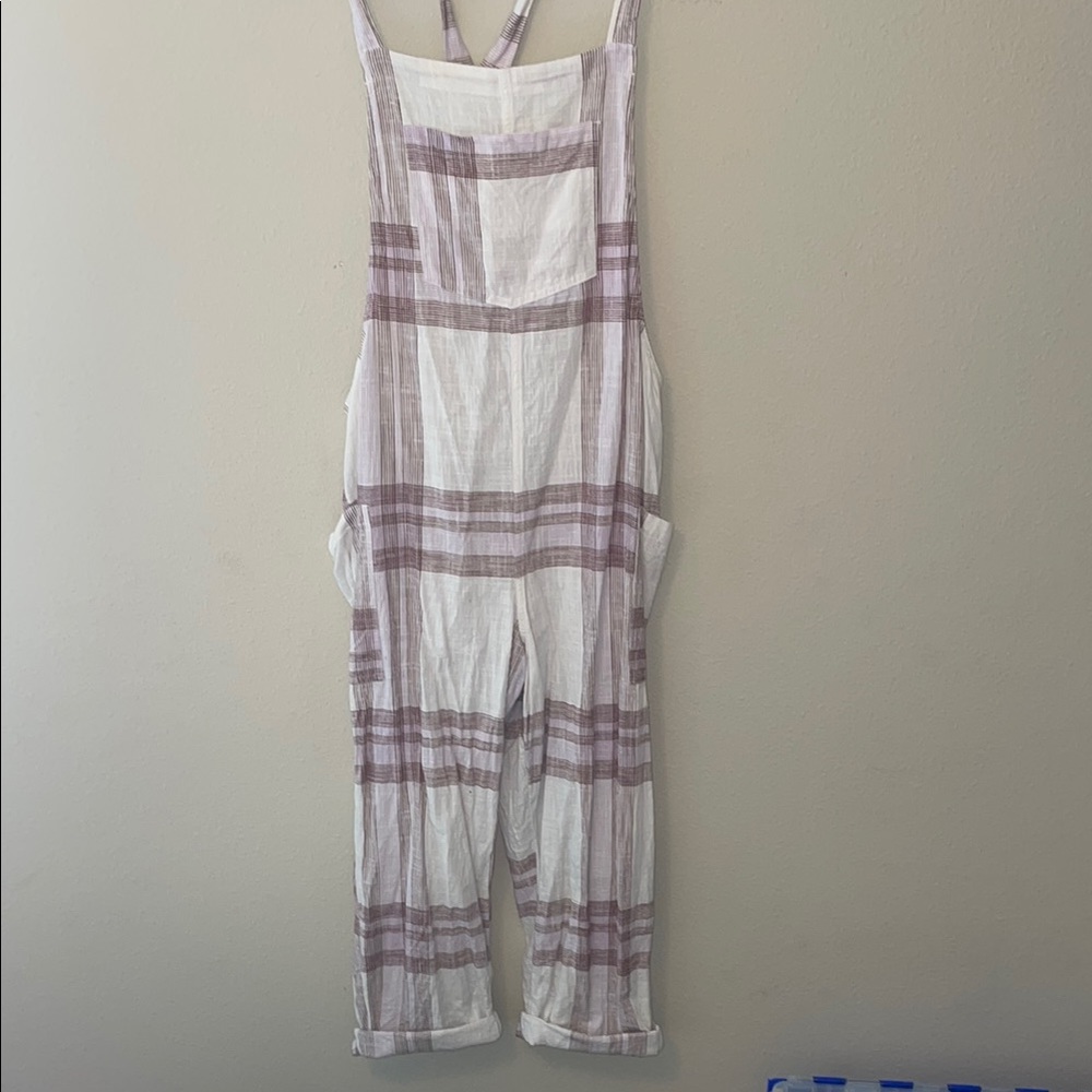 Plaid Jumpsuit in Purple and White